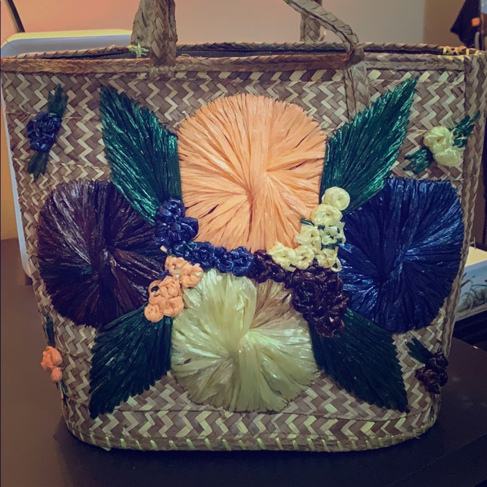🏖️ Vintage '60s Straw Beach Bag